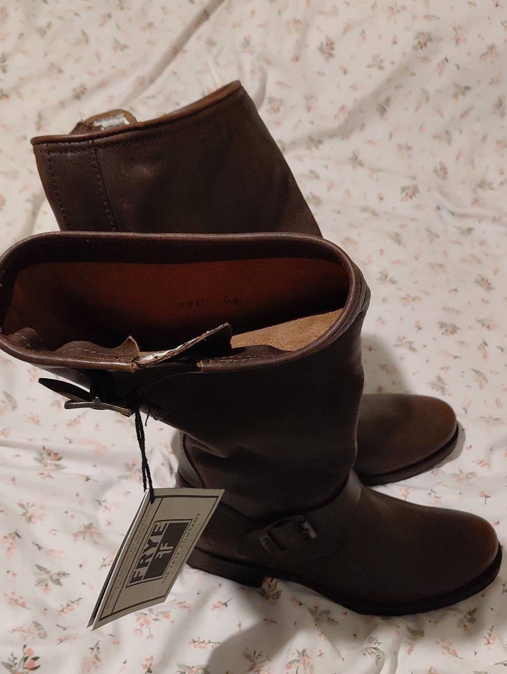 Frye Dark Brown Leather Veronica Slouch Tall Boots Brand New - Picture 6 of 9